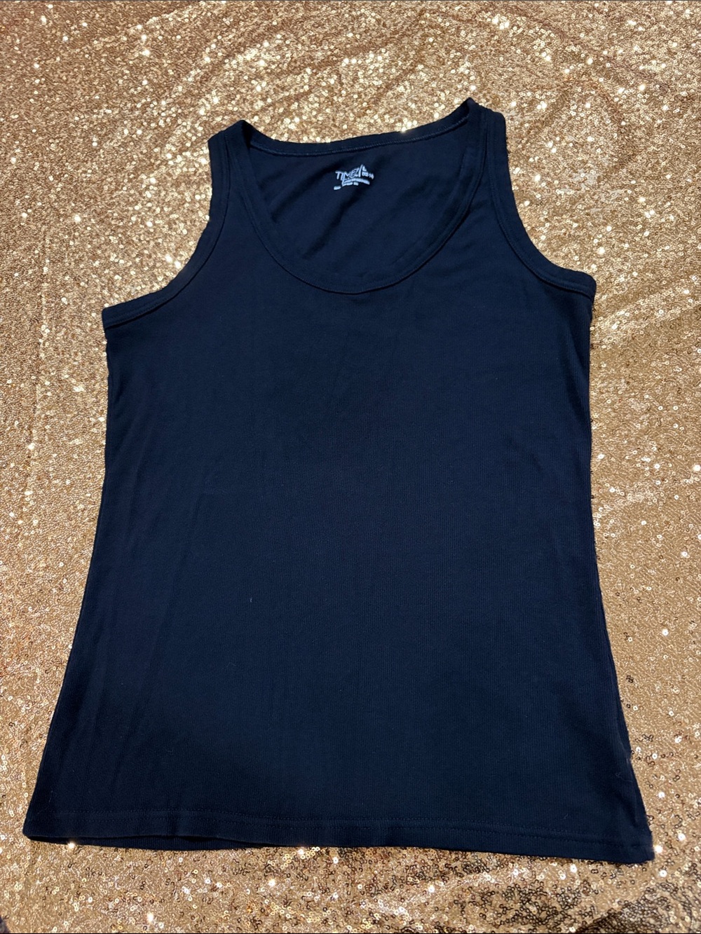 Time and Tru Black Tank Top - Women's Scoop Neck